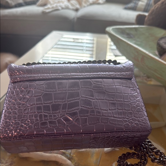 Kurt Geiger Purple Croc-Embossed Crossbody Bag - Picture 4 of 5